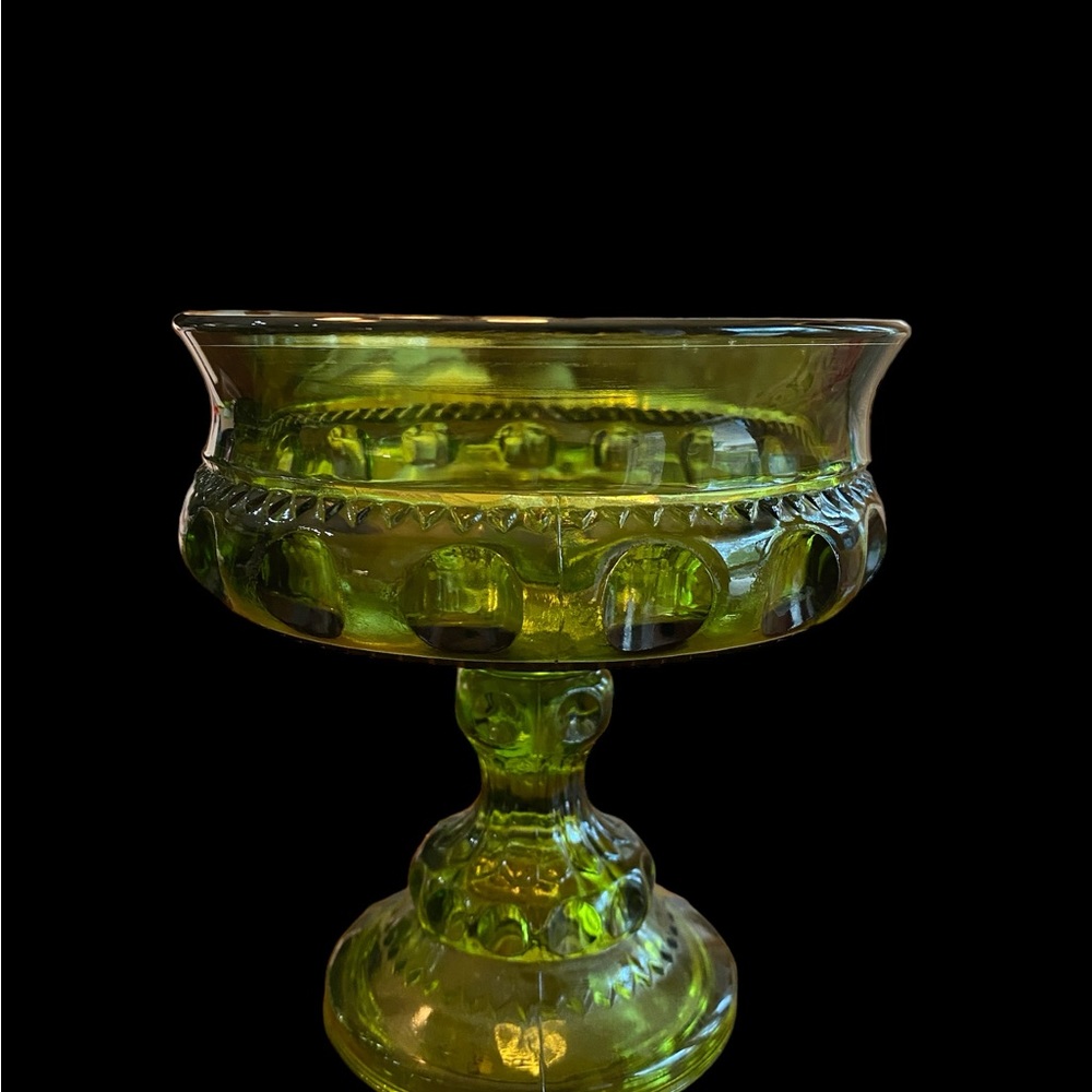 Pair of Vintage 1960s Indiana Glass King’s Crown Compote 5.25” H x 5” W - Picture 2 of 6